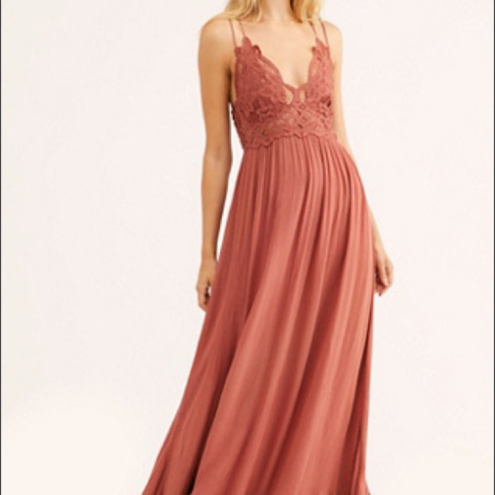 SOLD NWT FREE PEOPLE FP ONE ADELLA MAXI SLIP DRESS | COPPER | SMALL